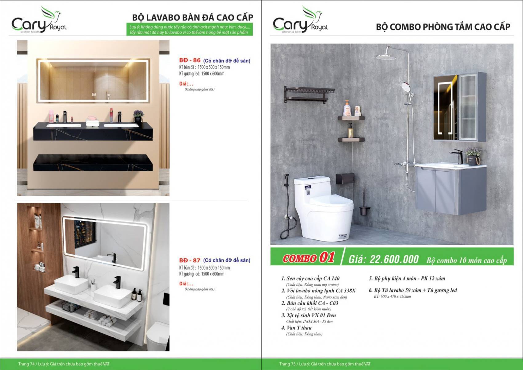 Thiết bị vệ sinh CARY ROYAL Catalogue và Bảng giá mới nhất 2025 /Page 38